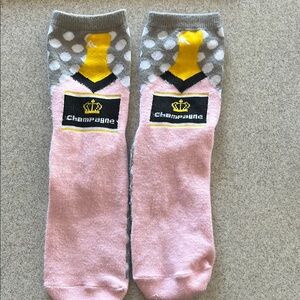 Champagne Pink and Gray woman’s ankle socks
